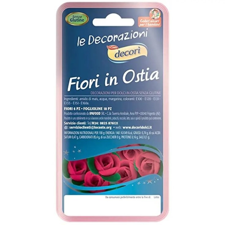 Roselline in Ostia Rosso Decorì 6 Pezzi