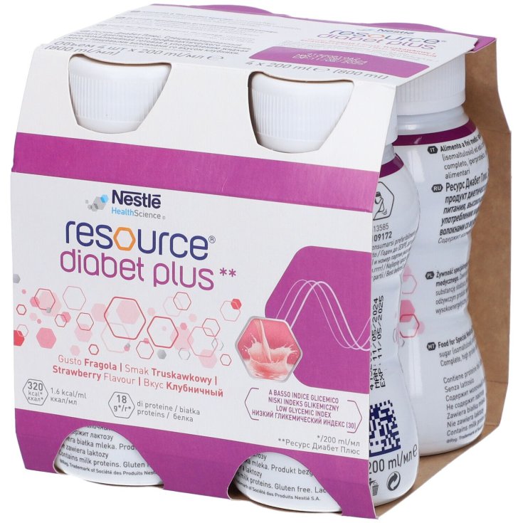 Resource Diabet Plus Fragola Nestlé Health Science 4 x200ml