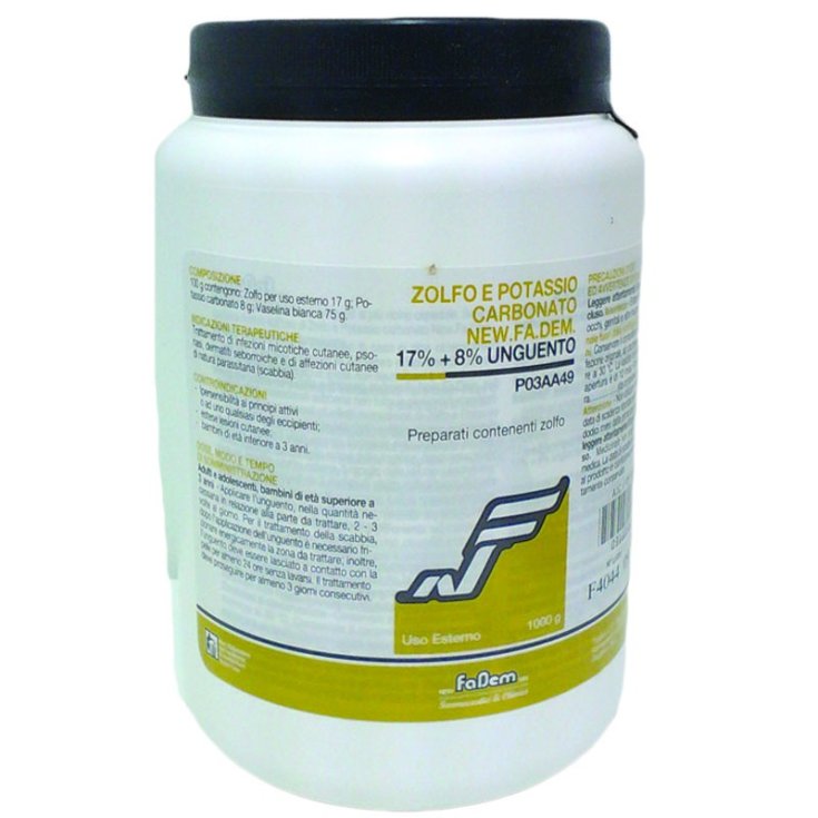 Zolfo E Potassio Carbonato NEW.FA.DEM. 17% + 8% Unguento 1000g
