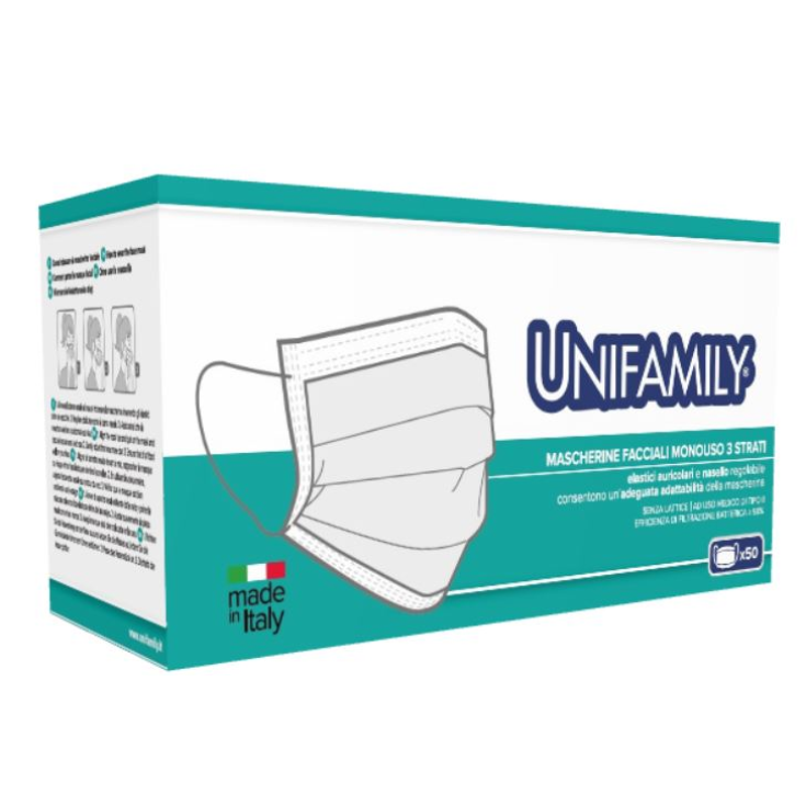Mascherina Tipo II UNIFAMILY Rosso 50 Pezzi