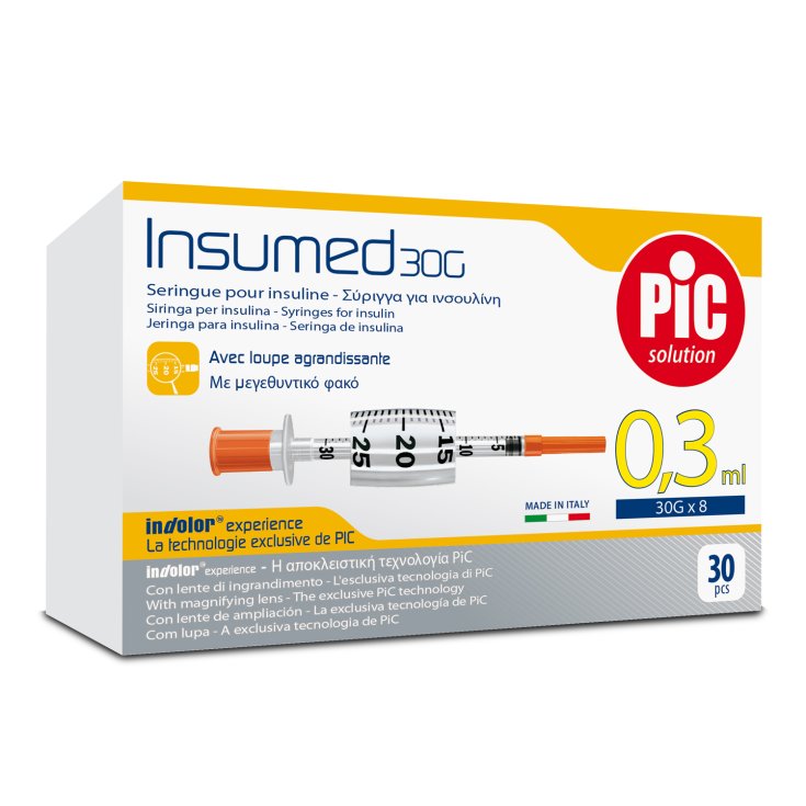 Insumed Siringhe per Insulina 0,3ml PIC 30 Pezzi