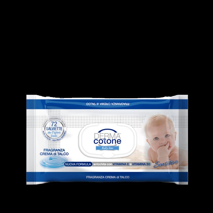 Salviette Crema di Talco Dermacotone Baby 72 Pezzi