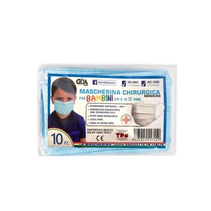 Mascherina Chirurgica Pediatrica GDA 10 Pezzi