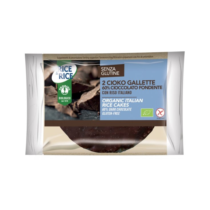 Cioko Gallette con Cioccolato Fondente Rice&Rice 2 Pezzi