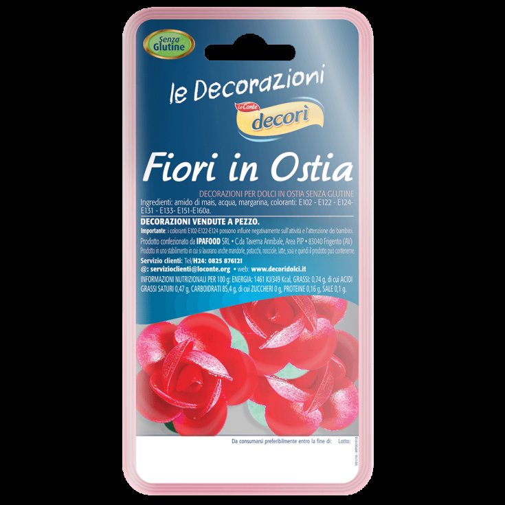 Rose Grandi in Ostia Rosso Decori 6 Pezzi
