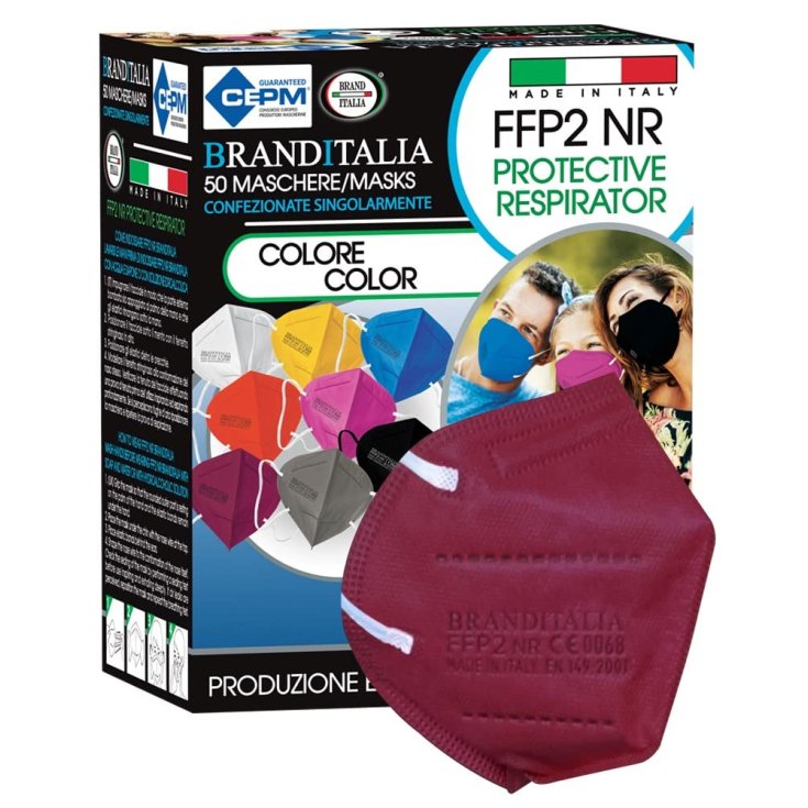 Mascherina FFP2 NR Bordeaux Brand Italia 1 Pezzo