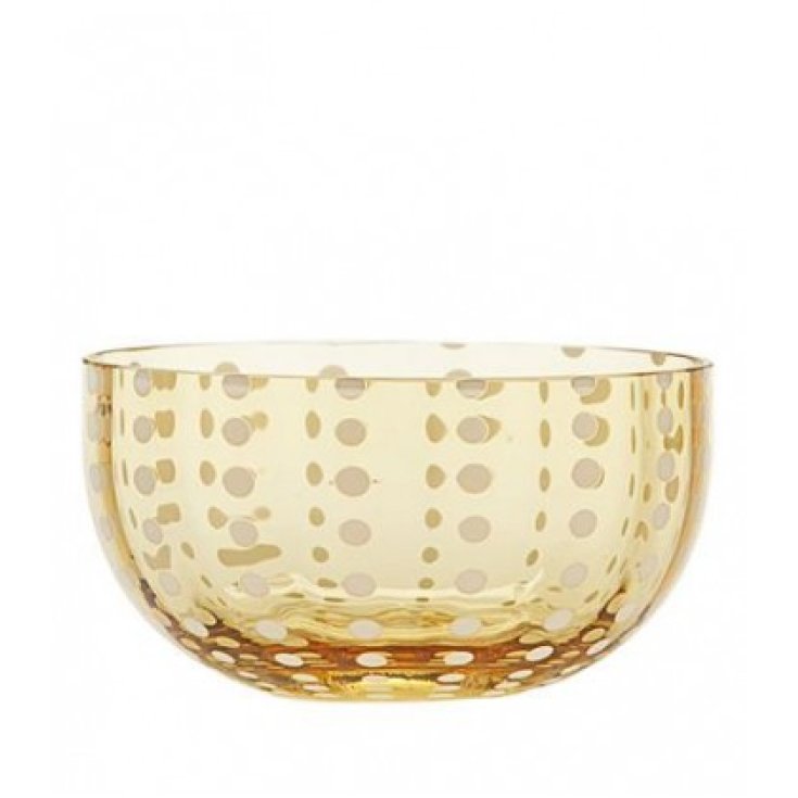 Zafferano Bowl Coppetta Vetro Perle Ambra 2 Pezzi
