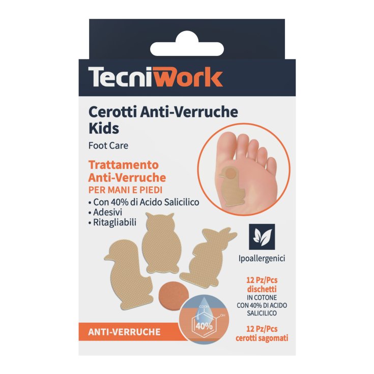 Cerotti Anti Verruche per Bambini Tecniwork® 24 Pezzi
