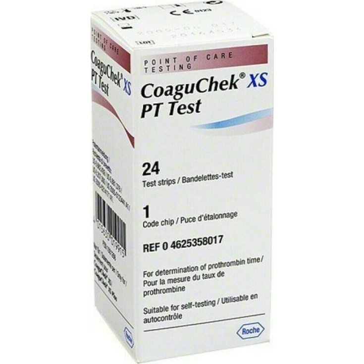 CoaguChek XS PT Test Strips Roche 24 Strips