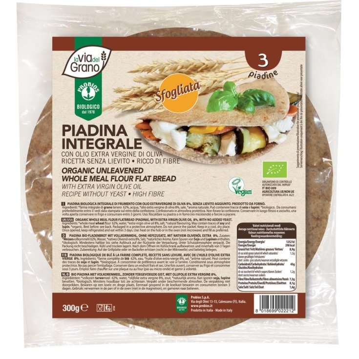 La Via Del Grano Piadina Integrale Probios 300g