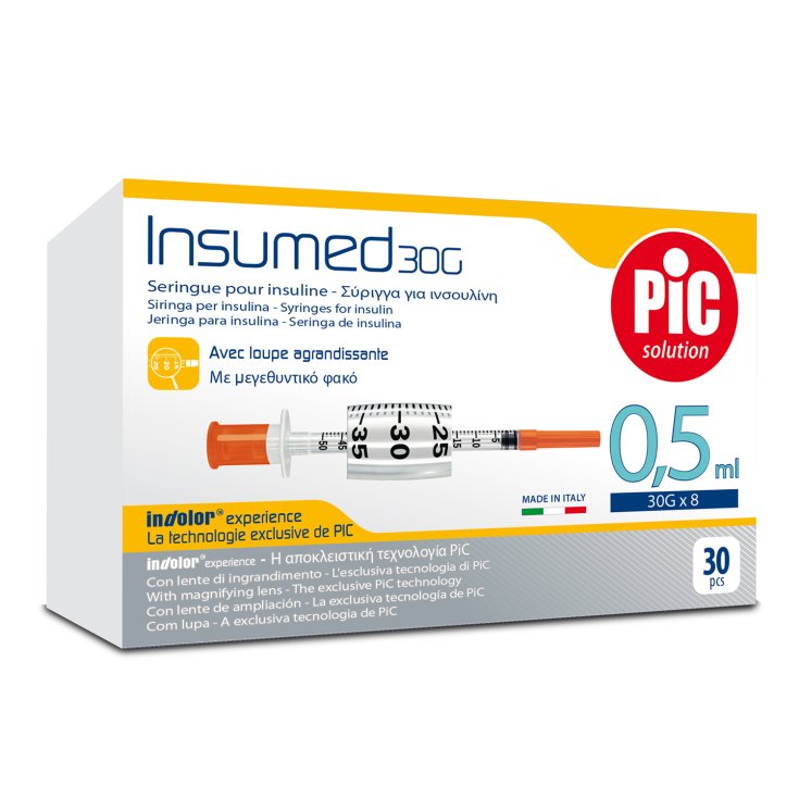 Insumed Siringhe per Insulina 0,5ml PIC 30 Pezzi