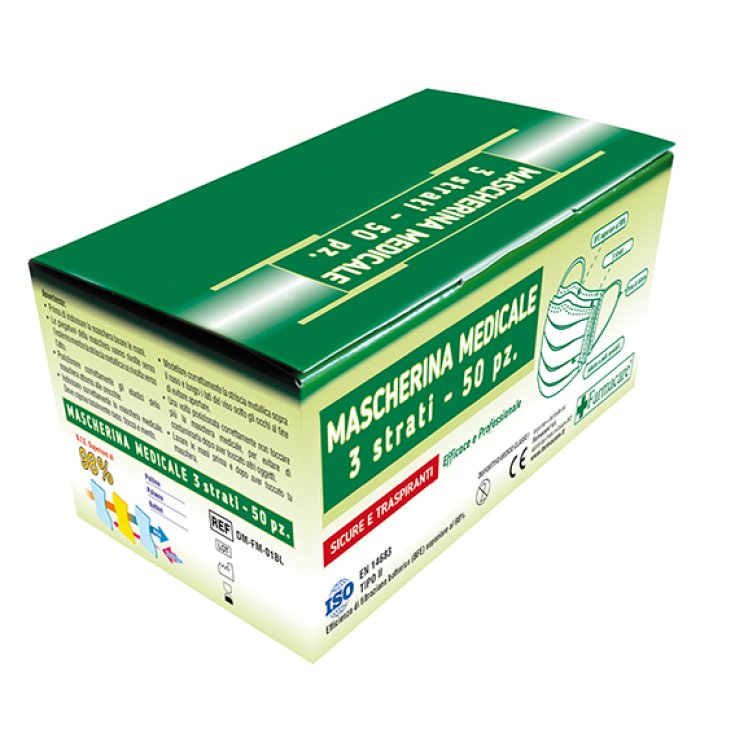 Mascherina Medicale 3 Strati Farmacare 50 Pezzi