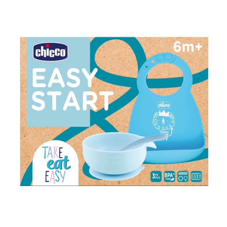 Set Pappa Easy Start +6M Azzurro Silicone Chicco 1 Set