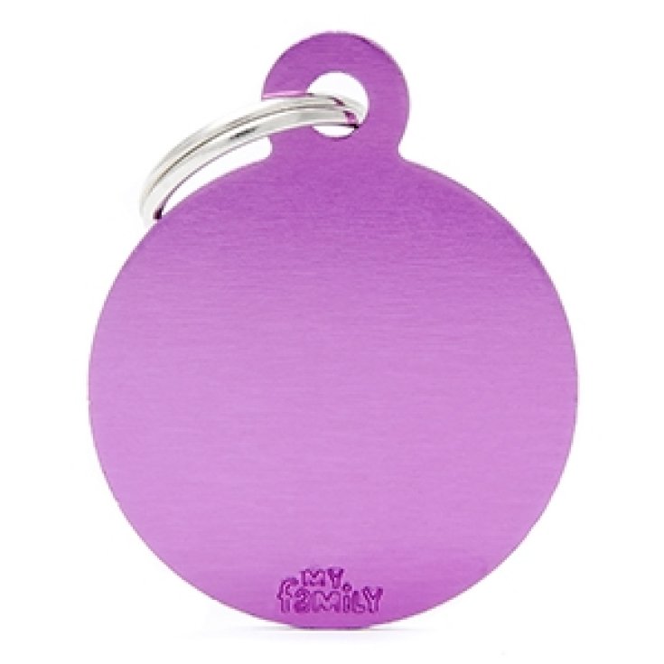 Medaglietta Basic Cerchio in Alluminio Viola - Grande