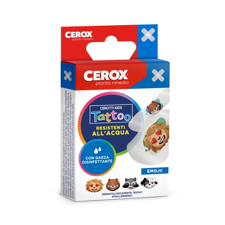 Cerotti Kids Tattoo Resistenti All'Acqua Cerox 20 Pezzi