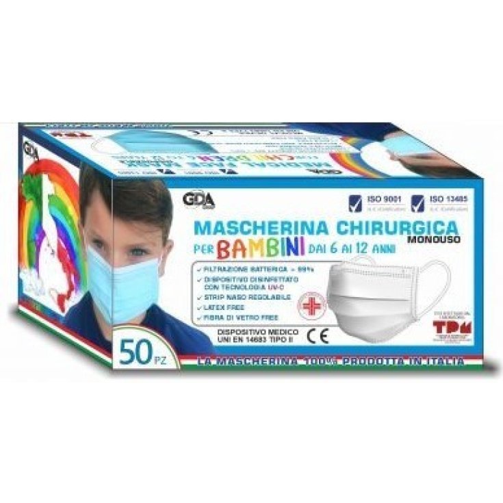 Mascherina Chirurgica Bambini Gda 50 Pezzi