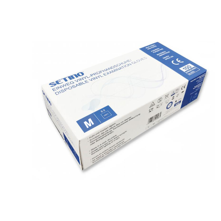 SETINO® Guanti Vinile Misura M 100 Pezzi