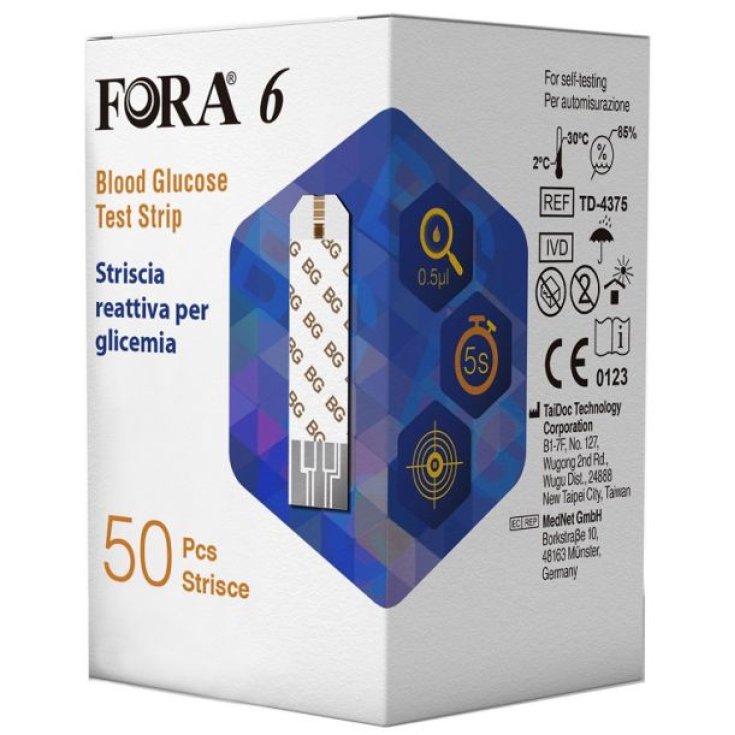 Striscia Reattiva Per Glicemia Fora® 6 50 Strisce
