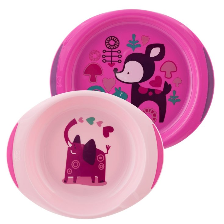 Set Piatti Fondo E Piano 12m+ Rosa Chicco®