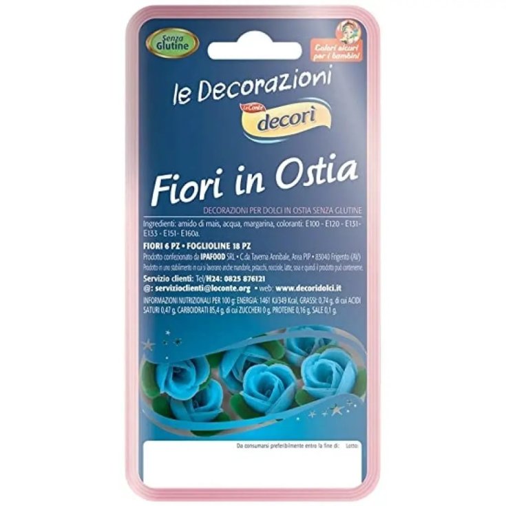 Roselline in Ostia Azzurro Decorì 6 Pezzi