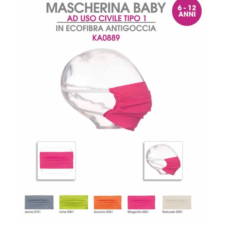Mascherina Bimbo 6-12 Anni KA0889 Colore Lime 1 Pezzo