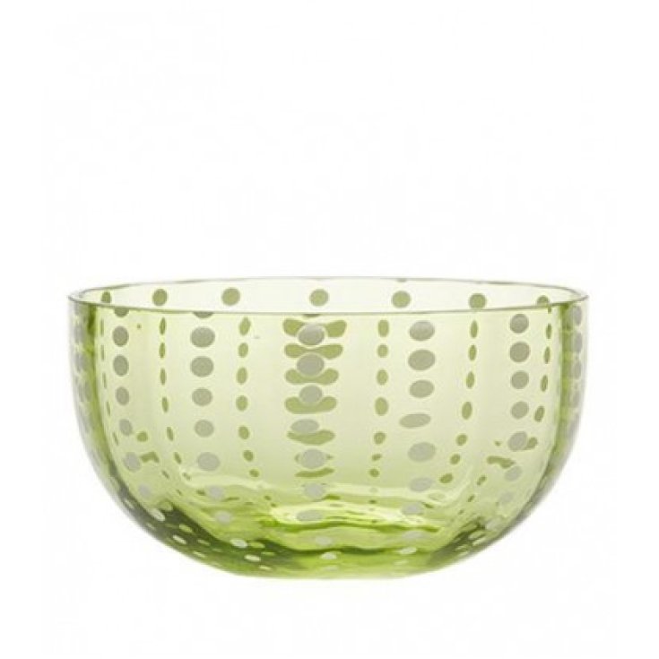 Zafferano Bowl Coppetta Vetro Perle Verde Mela 2 Pezzi