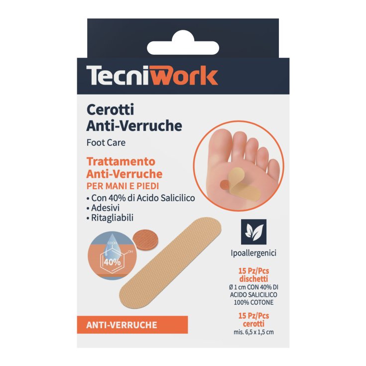 Cerotti Antiverruche Piedi Tecniwork® 15+15 Pezzi