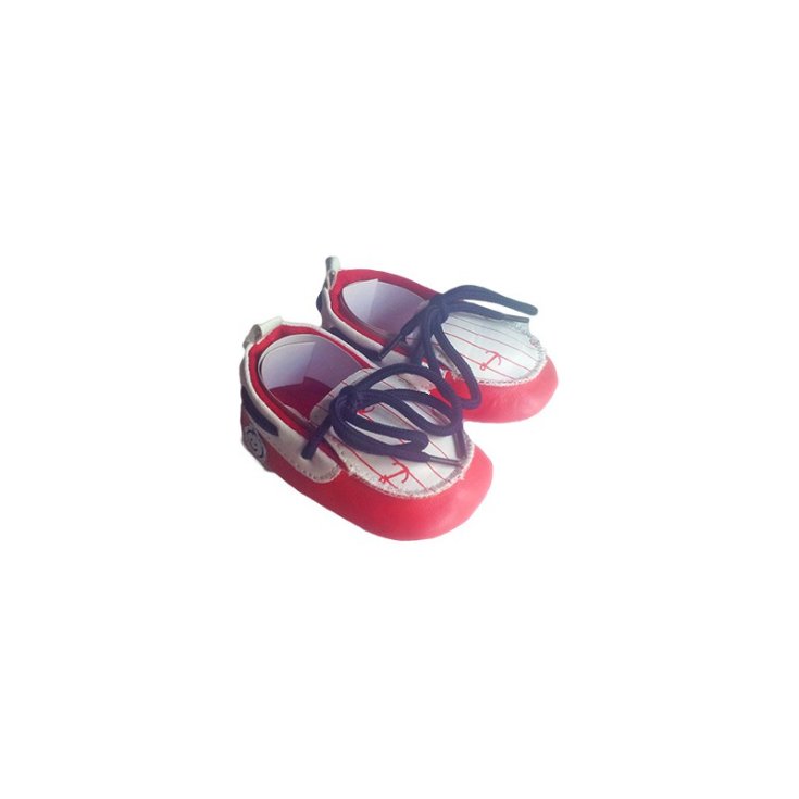 Scarpina scarpa mocassino Pastello bimbo neonato rosso 18