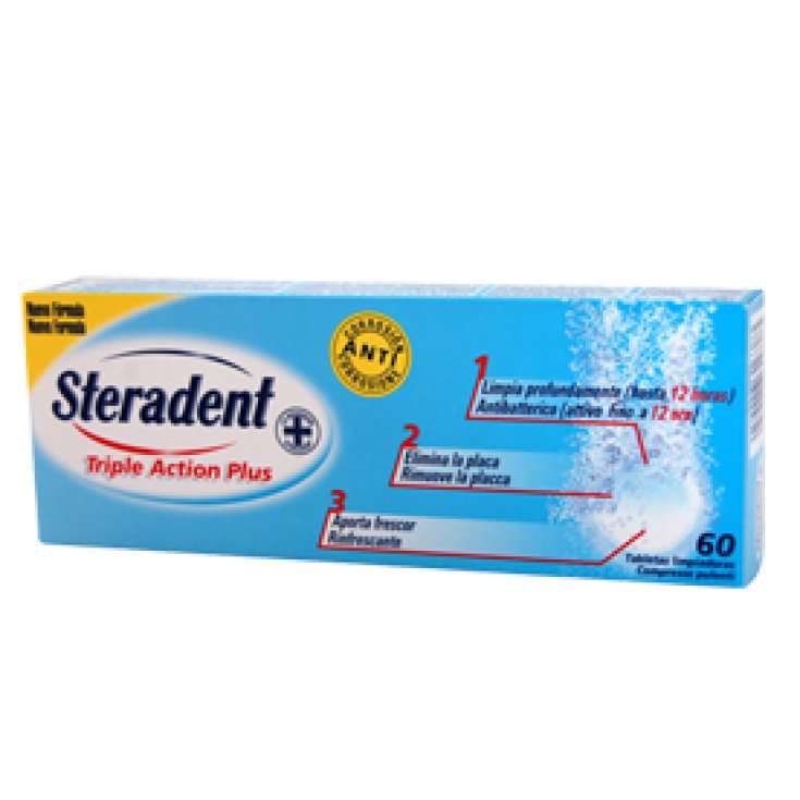 Triple Action Plus Steradent 60 Compresse