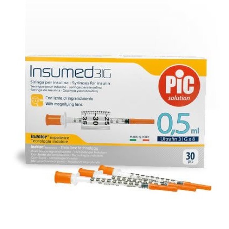 Insumed Siringhe per Insulina 0.5ml PIC 30 Pezzi