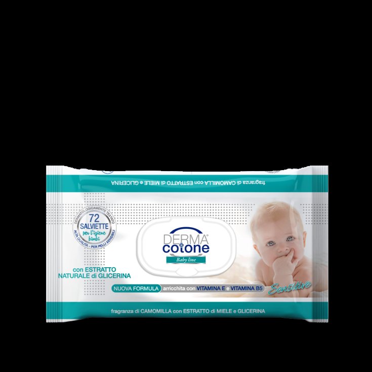 Salviette Camomilla e Miele Dermacotone Baby 72 Pezzi