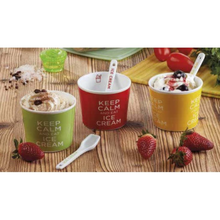 Wd Lifestyle Coppetta Gelato Con Cucchiaino Rosso1 Pezzo