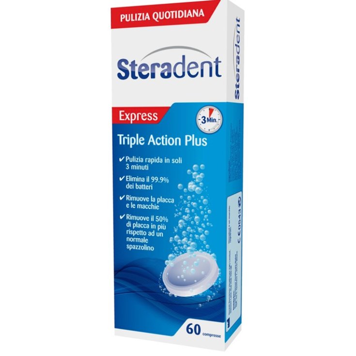 Triple Action Plus Steradent 60 Compresse