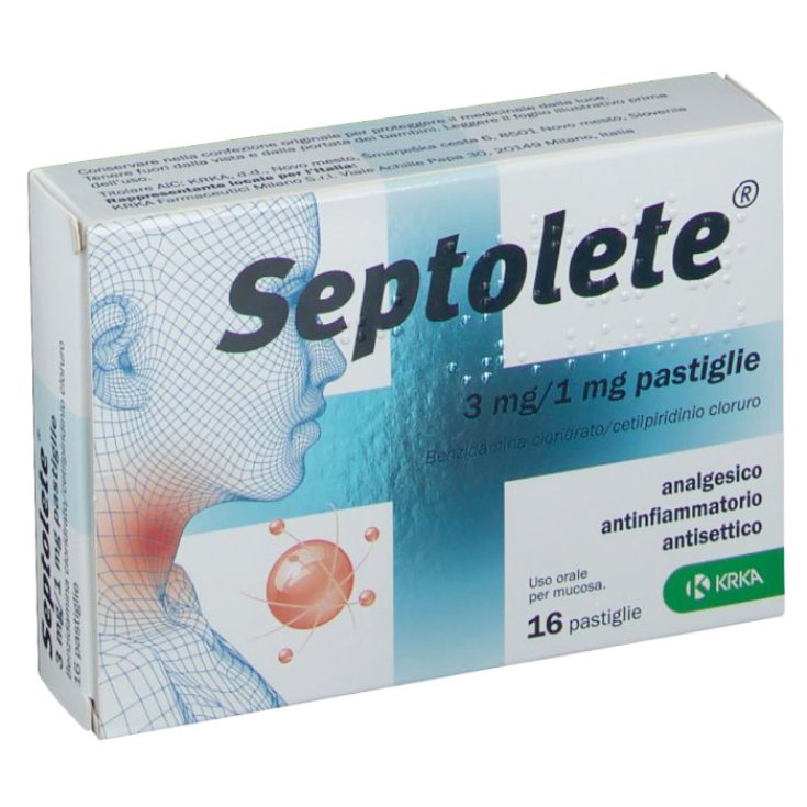 Septolete 3mg+1mg KRKA 16 Pastiglie