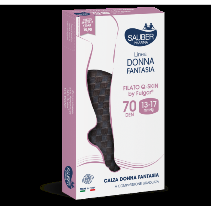 Calza Donna Fantasia 70D Biscotto G Sauber 1 Paio