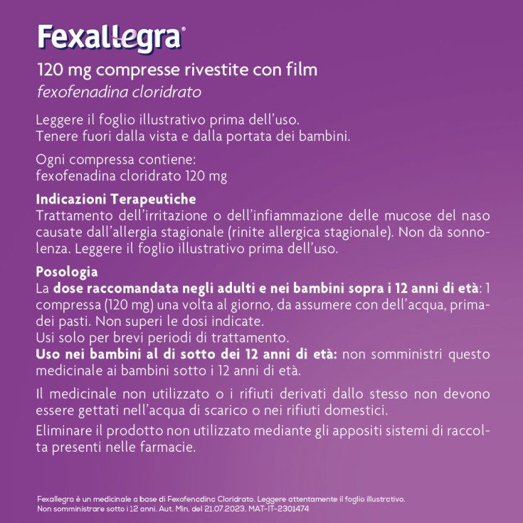 Sanofi Fexallegra 10 Compresse Rivestite 120mg