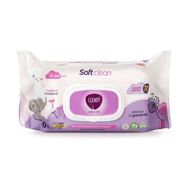 Soft Clean Salviette Imbevute Gardenia Clendy® 72 Pezzi