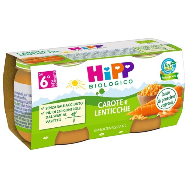 Carote e Lenticchie HiPP Biologico 2X80g