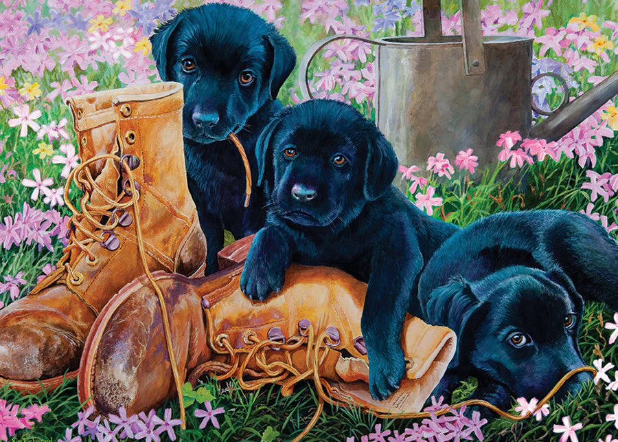 Black Lab Puppies (tray) | 35 Piece Tray