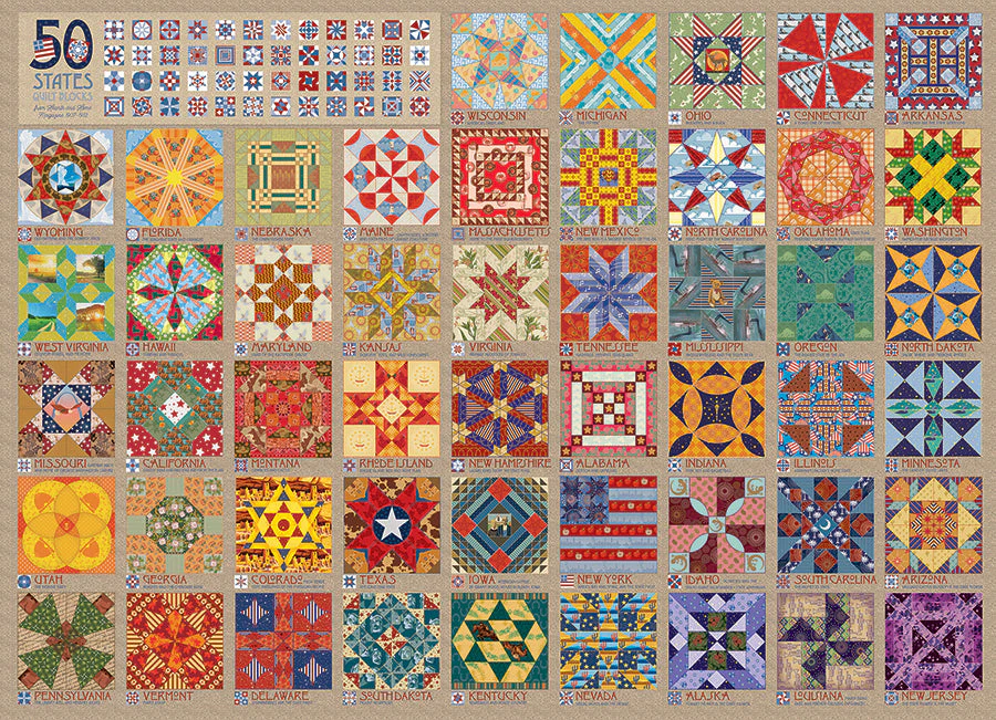 50 States Quilt Blocks | 1000 Piece