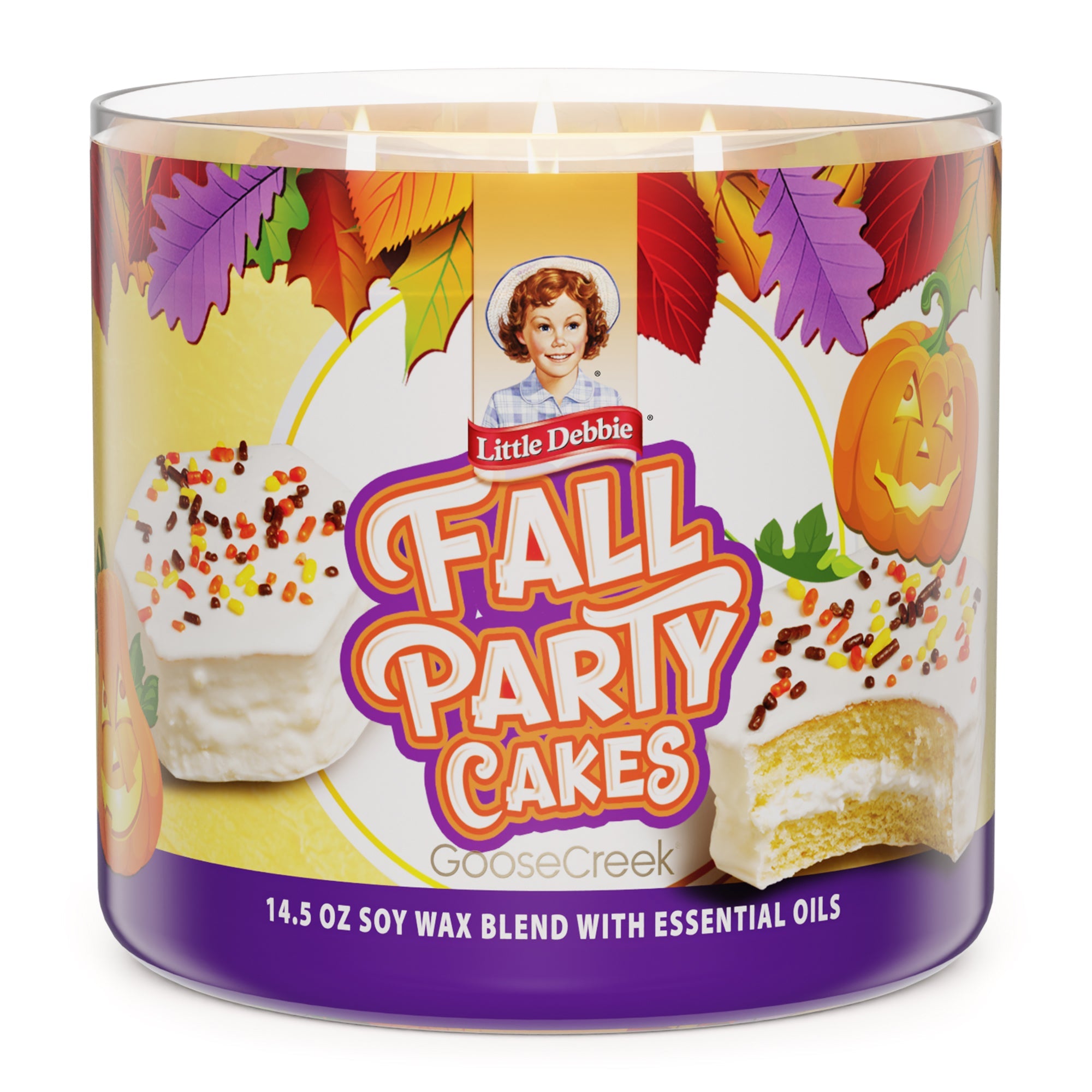 Fall Party Cakes Little Debbie TM 3-Wick Candle