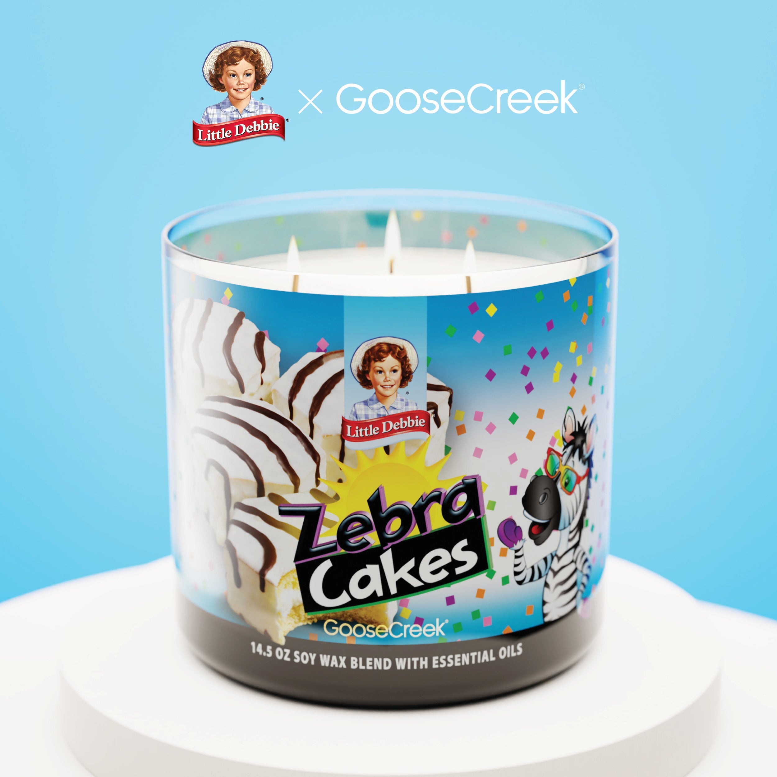 Zebra Cakes Little Debbie TM 3-Wick Candle