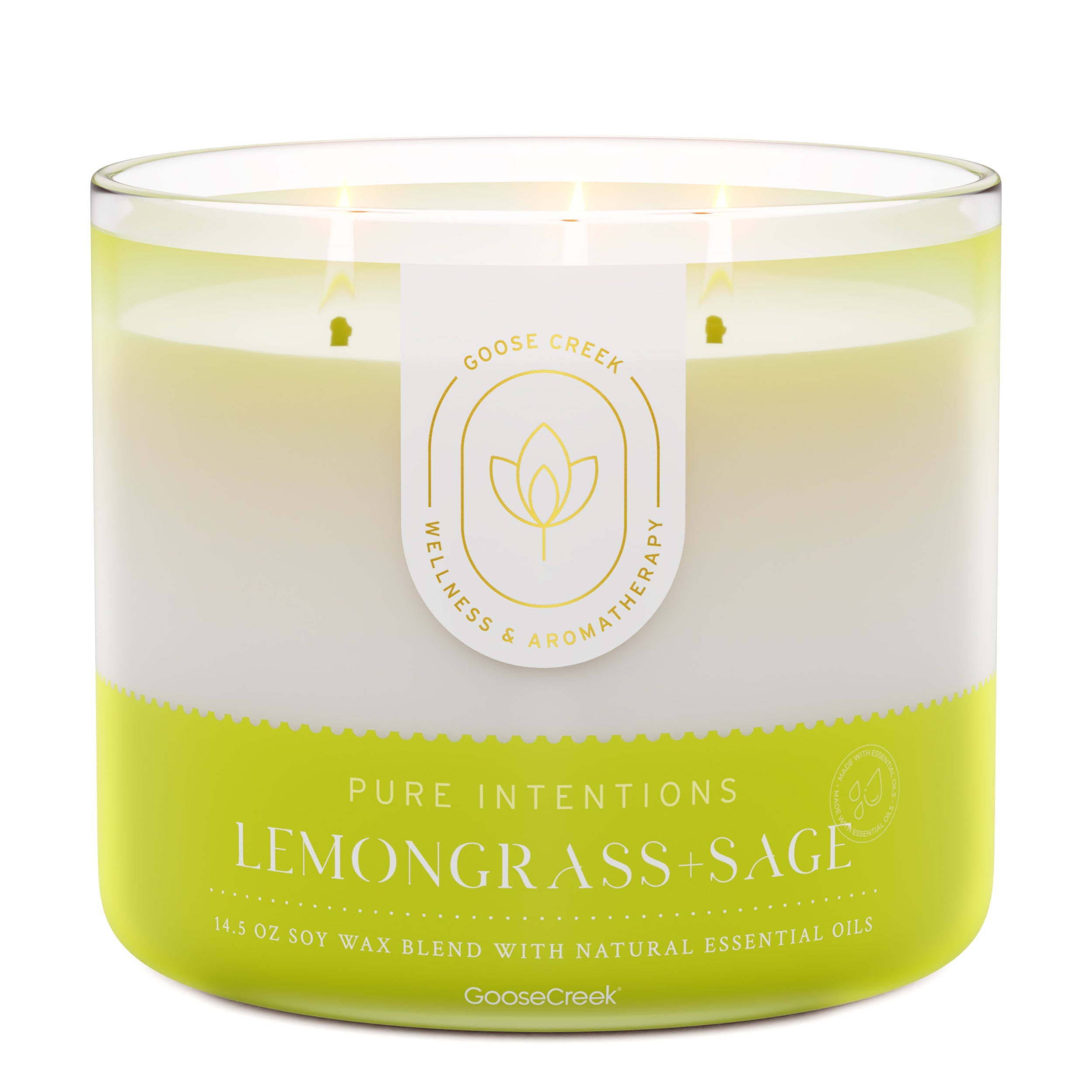 Lemongrass & Sage Aromatherapy 3-Wick Candle