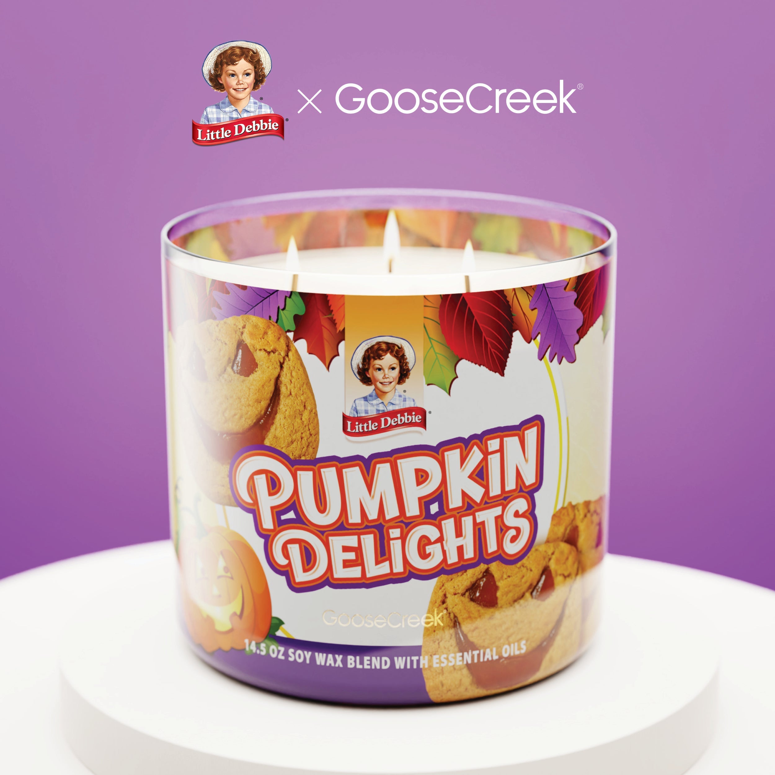 Pumpkin Delights Little Debbie TM 3-Wick Candle