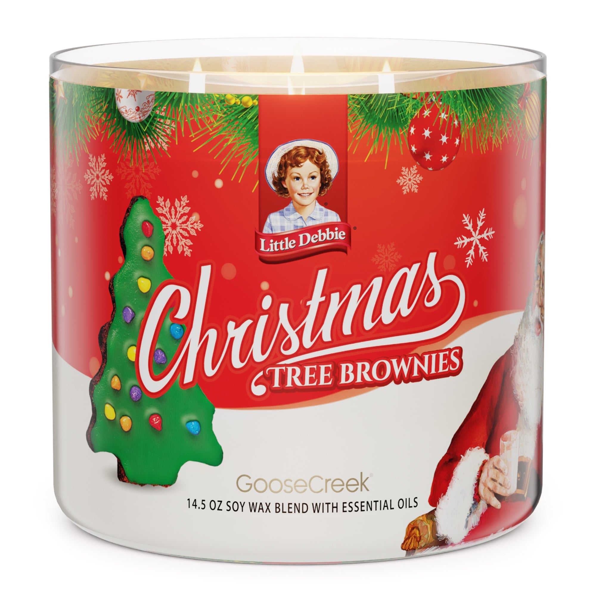 Christmas Tree Brownies Little Debbie TM 3-Wick Candle