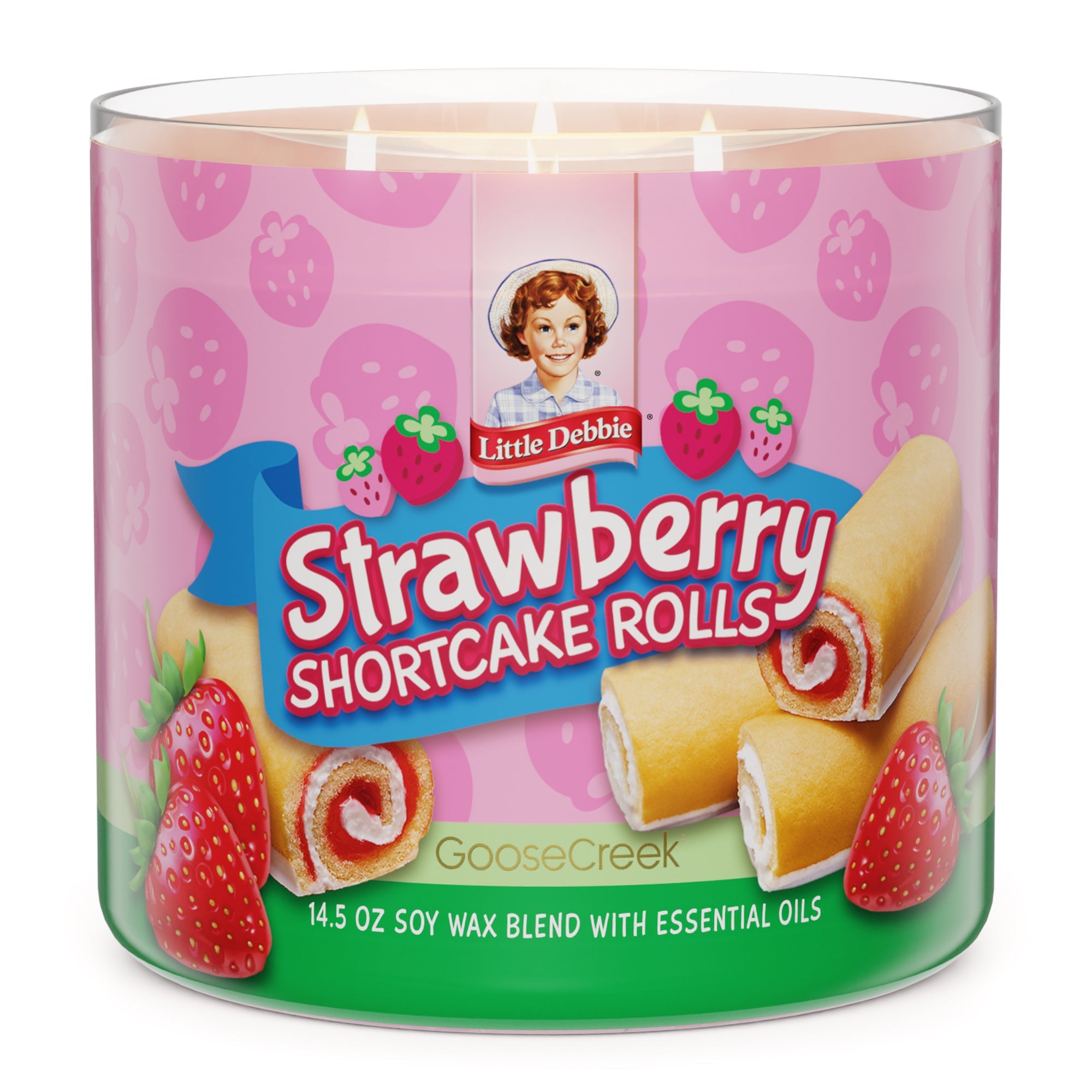 Strawberry Shortcake Rolls Little Debbie TM 3-Wick Candle