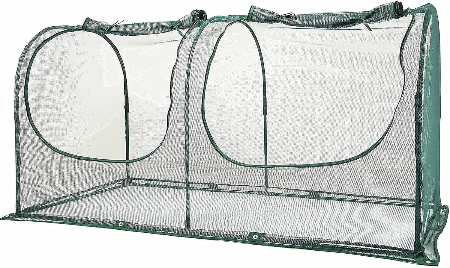 Portable Chicken Run Hen Coop,Walk-in Poultry House,Outdoor Gardening Net,Easy-up Small Animals Enclosure for Protecting Pet and Plant with Metal Frames and 10 Stakes in Backyard and Farm