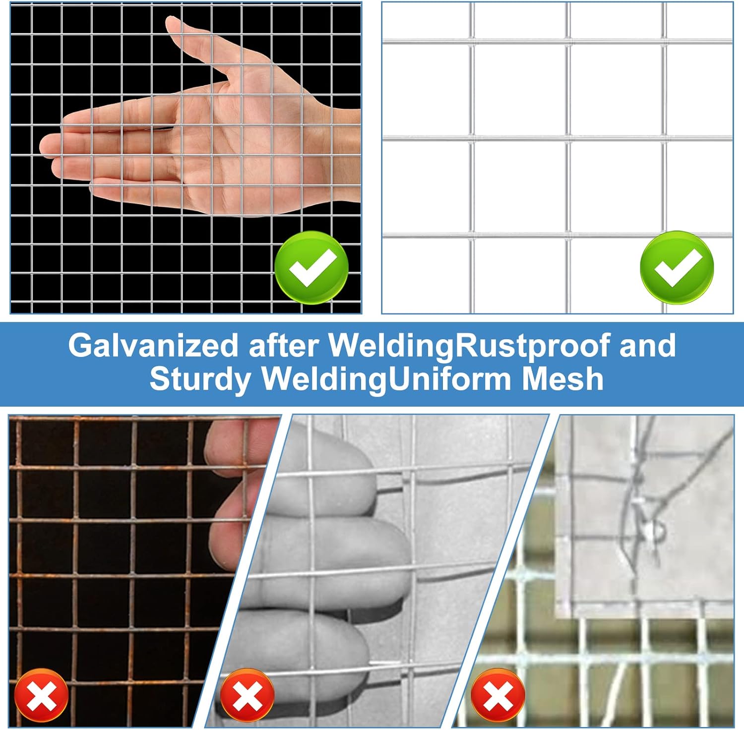 Land Guard 19 Gauge Hardware Cloth, 1/2 inch Chicken Wire Fence, Galvanized Welded Cage Wire Mesh Roll Supports Poultry Netting Cage Fence………