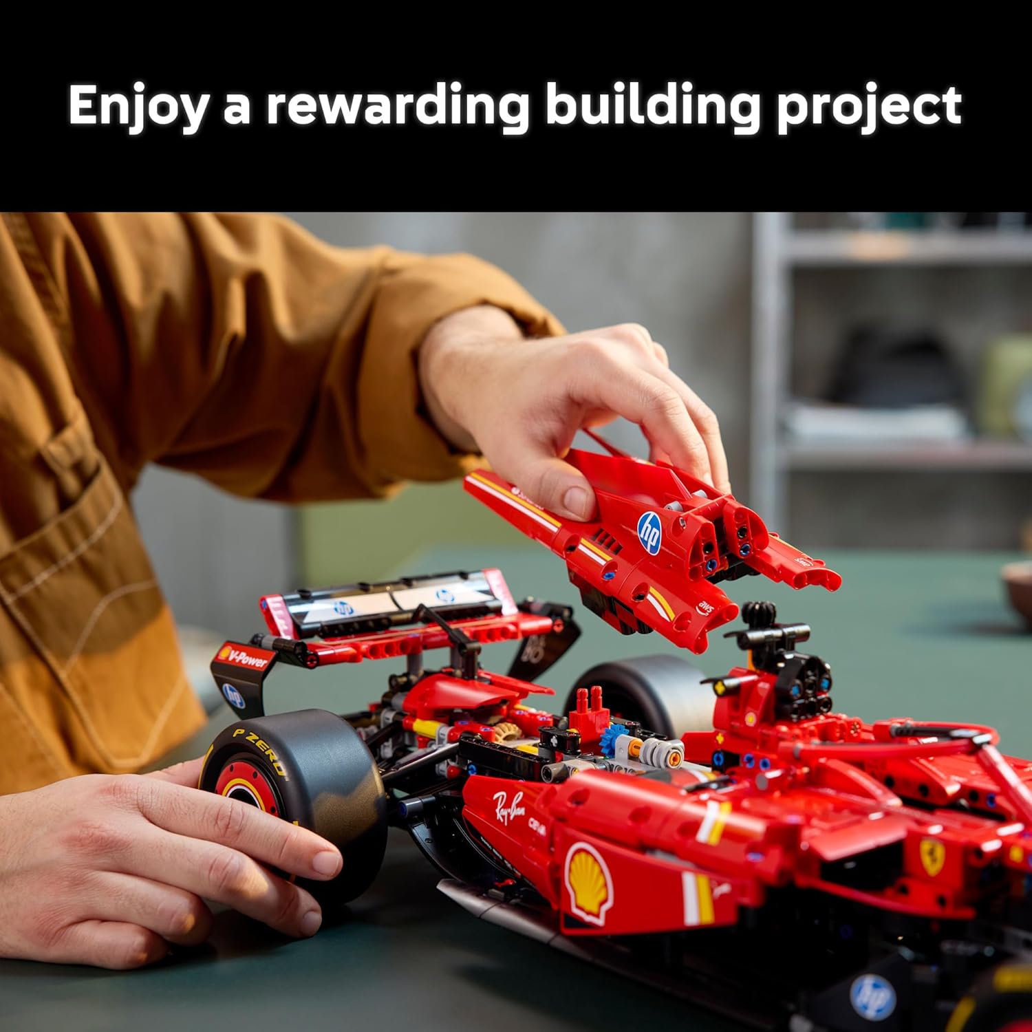 LEGO Technic Ferrari SF-24 F1 Model Car Kit - Building Set for Adults, Ages 18+ with Realistic Features - Ferrari F1 DIY Craft for Display