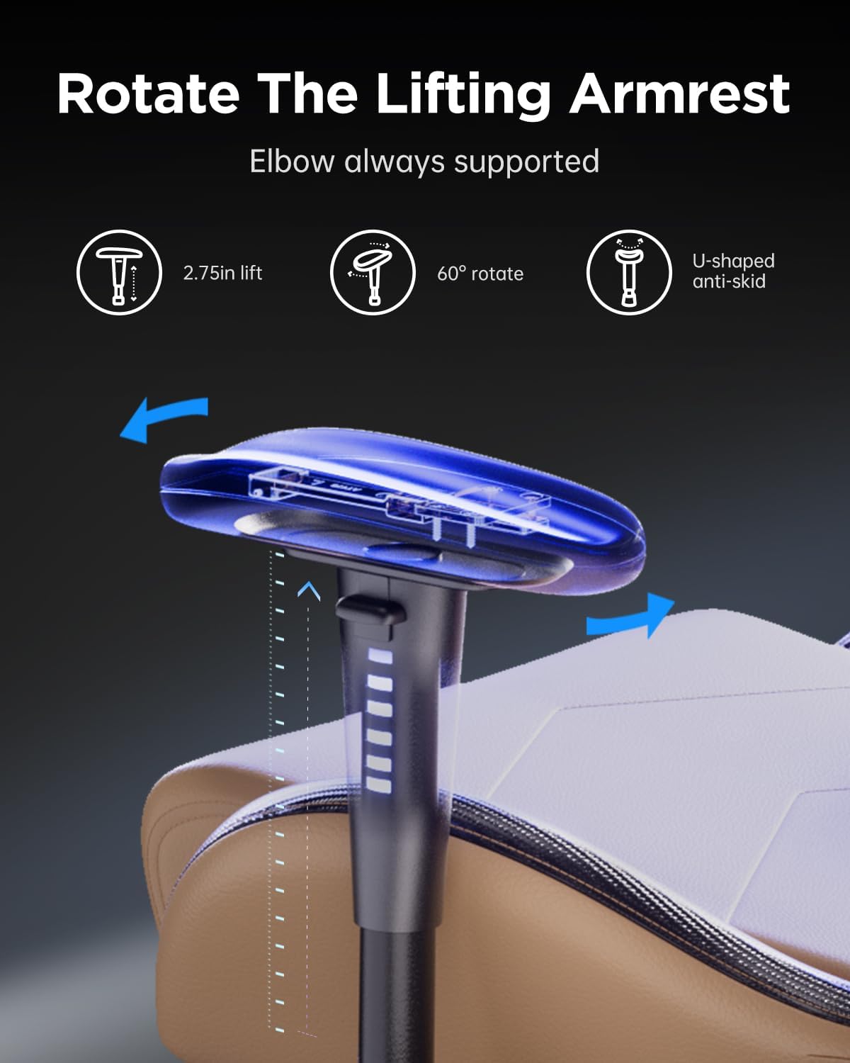 AutoFull C3 Gaming Chair, Racing Style Gaming Chair with Ergonomic Lumbar Support,Adjustable High Back PU Leather PC Chair with Footrest